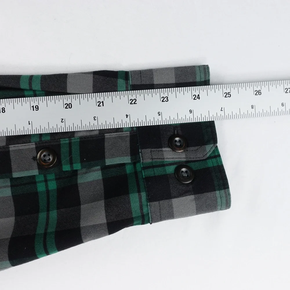 Alaskan Hardgear Button Down Shirt Men's Large Plaid Work Green Black